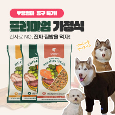 와즈펫 프리미엄 가정식 연어 오리 치킨 강아지 국내산 화식1kg(100g ×10ea)
