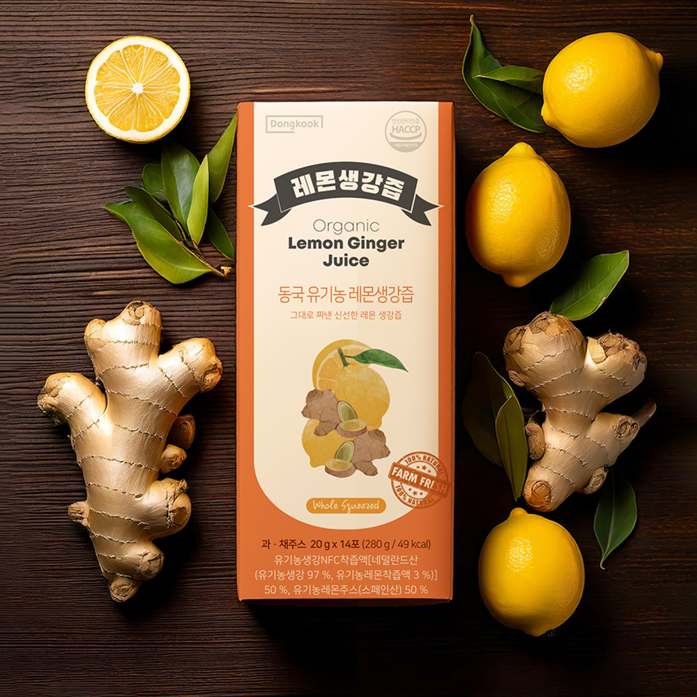 동국 유기농 레몬생강즙 100% NFC착즙액 (14*3) 42개입